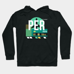 Perth (PER) Airport // Retro Sunset Baggage Tag Hoodie